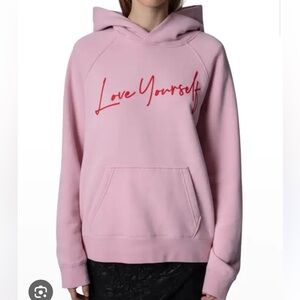 zadig and voltaire love yourself pullover hoodie sweatshirt